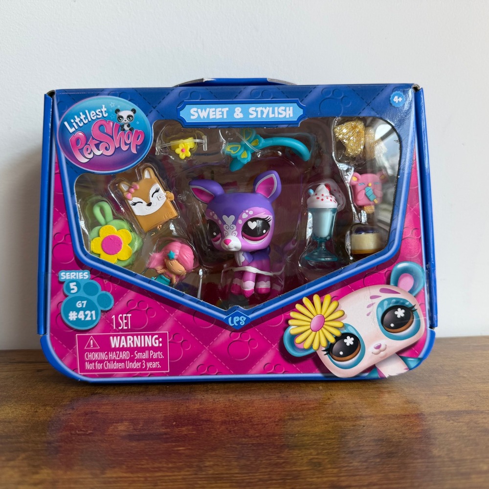 New Littlest Pet Shop LPS 421 Sweet Stylish Purple Deer Accessories Dress Up Toy